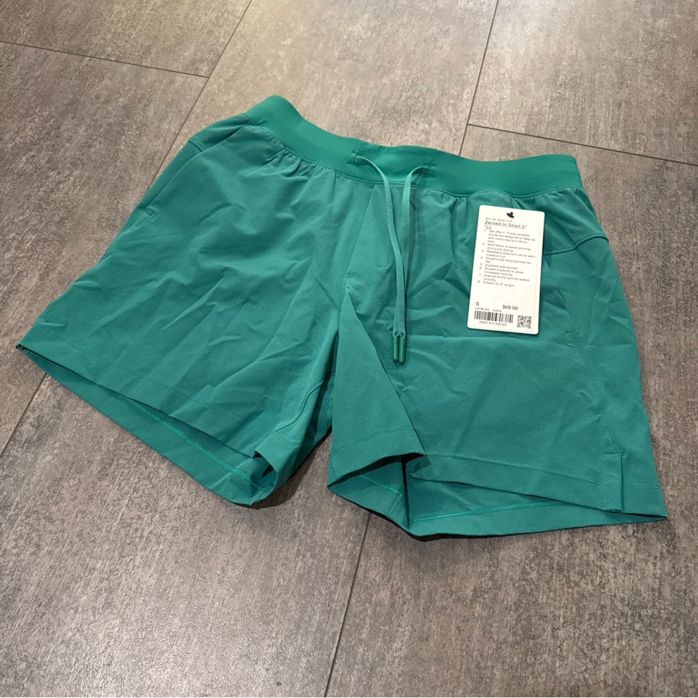 Lululemon Zeored In 5" Green Athletic Shorts NWT